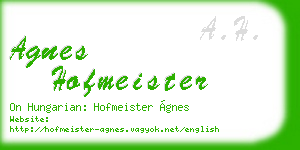 agnes hofmeister business card