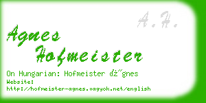 agnes hofmeister business card